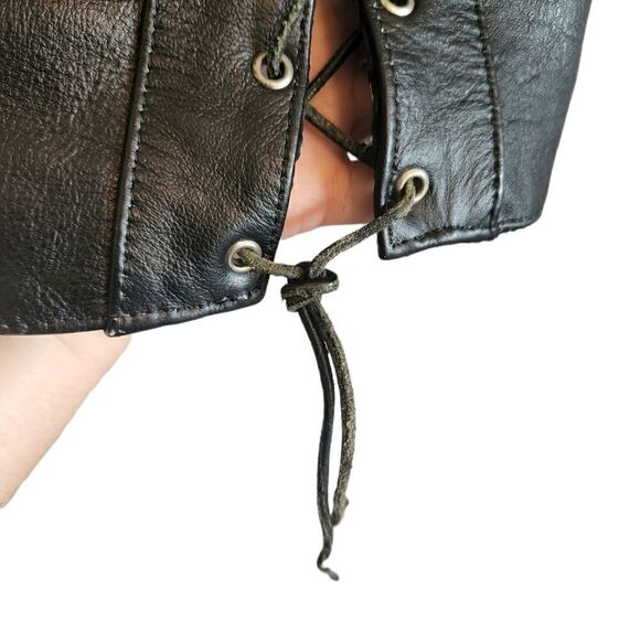 INTERSTATE Leather Men's Full Snap Lace Up Vest Size XL - Picture 6 of 8